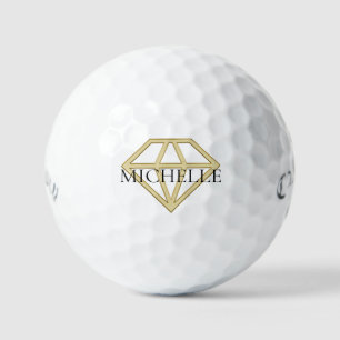 Balles De Golf Créez votre propre nom de diamant moderne dames pe