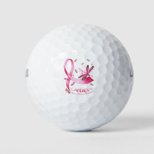 Balles De Golf Croire Dragonfly Pink Ribbon Cancer du sein
