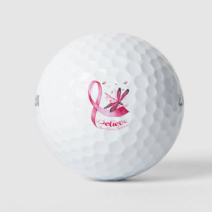 Balles De Golf Croire Dragonfly Pink Ribbon Cancer du sein