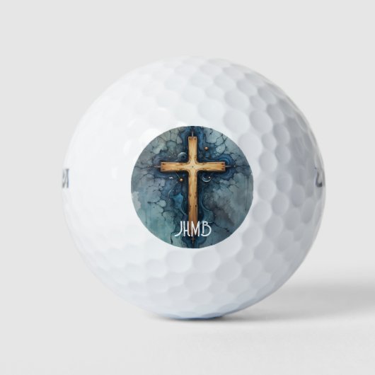 Balles De Golf Croix chrétienne monogramme crucifix  (Devant)