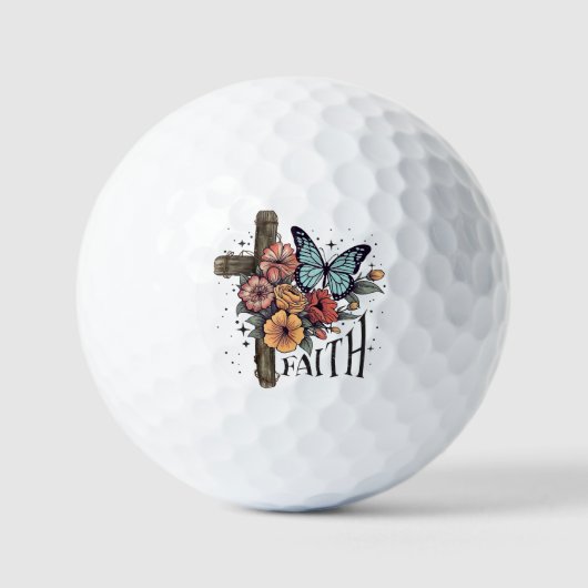 Balles De Golf Croix de la Foi Florale (Recto)