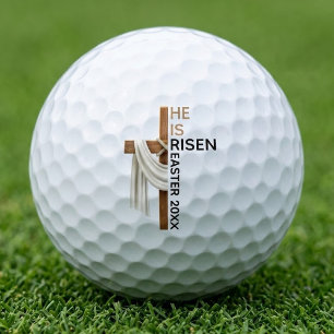 Balles De Golf Croix de Pâques vintage personnalisée Il est ressu