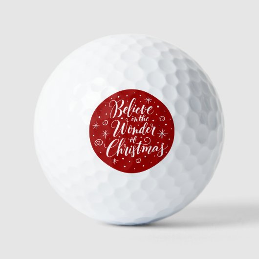 Balles De Golf Croyez en l'étonnement de Noël Lettering Round (Recto)