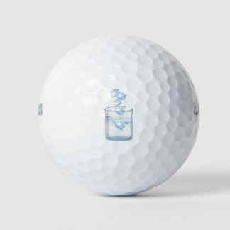 Balles De Golf Cube de glace dans le verre