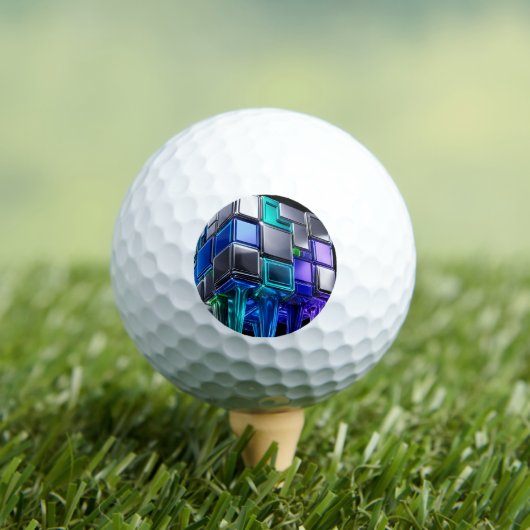 Balles De Golf Cube de puzzle chromé futuriste (T-shirt Insitu)
