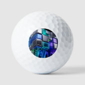 Balles De Golf Cube de puzzle chromé futuriste (Recto)