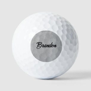 Balles De Golf Cuir gris de nom personnalisé