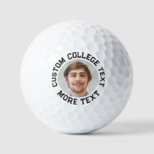 Balles De Golf Custom All Outline College Text Photo Golf Balls