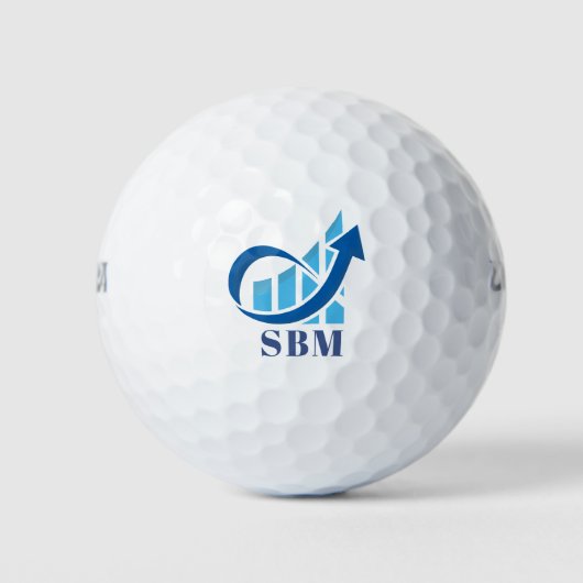 Balles De Golf Custom Blue Finance Monogram (Devant)