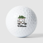 Balles De Golf Custom Cart Name Golf Balls Christmas Golfer (Recto)