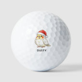 Balles De Golf Custom Christmas Cockatiel Wearing Santa Hat (Recto)