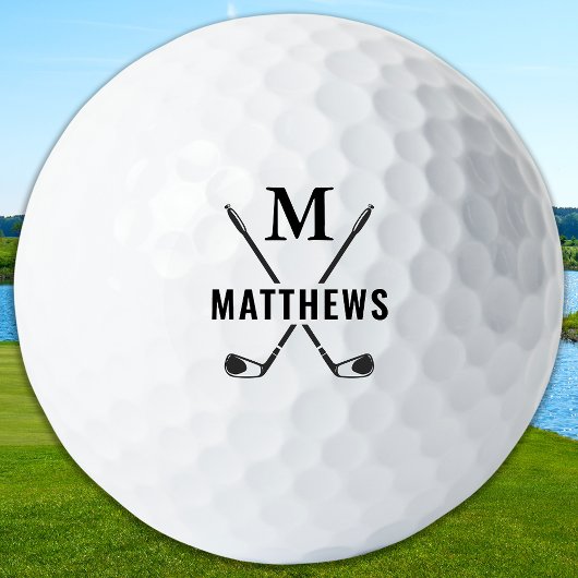 Balles De Golf Custom Create Golfer Personalized Monogram & Name