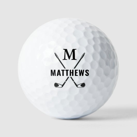 Balles De Golf Custom Create Golfer Personalized Monogram & Name (Recto)