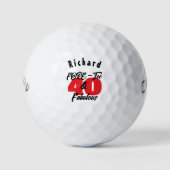 Balles De Golf Custom FORE-Tee et Fabulous! Cadeau d'anniversaire (Devant)