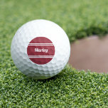 Balles De Golf Custom Golfer Sport Classic Nom Modern Red<br><div class="desc">Des balles de golf personnalisées prouvent que vous avez ce trou en un ! Le design classique comporte un nom ou un texte personnalisé pouvant contenir jusqu'à dix caractères dans un script moderne et une bordure à deux cadres. Le script et la bordure sont en blanc sur un arrière -...</div>