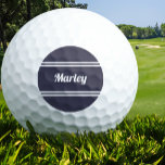 Balles De Golf Custom Golfer Sports Classic Monogramme Nom Bleu<br><div class="desc">Des balles de golf personnalisées prouvent que vous avez ce trou en un ! Le design classique comporte un nom ou un texte personnalisé pouvant contenir jusqu'à dix caractères dans un script moderne et une bordure à deux cadres. Script et bordure sont en blanc sur un arrière - plan bleu...</div>