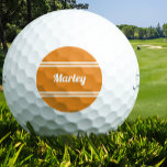 Balles De Golf Custom Golfer Sports Classic Monogramme Nom Orange<br><div class="desc">Des balles de golf personnalisées prouvent que vous avez ce trou en un ! Le design classique comporte un nom ou un texte personnalisé pouvant contenir jusqu'à dix caractères dans un script moderne et une bordure à deux cadres. Script et bordure sont en blanc sur un arrière - plan orange...</div>