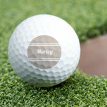 Balles De Golf Custom Golfer Sports Classic Monogramme Tan Brown<br><div class="desc">Des balles de golf personnalisées prouvent que vous avez ce trou en un ! Le design classique comporte un nom ou un texte personnalisé pouvant contenir jusqu'à dix caractères dans un script moderne et une bordure à deux cadres. Le script et la bordure sont en blanc sur un arrière -...</div>