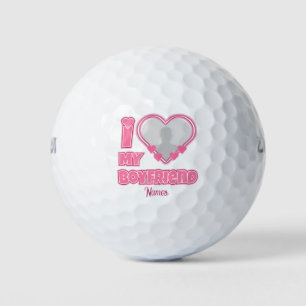 Balles De Golf Custom I Love My Boyfriend - Ajouter photo et nom