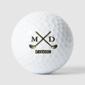 Balles De Golf Custom Monogram Elegant Golfer Personalized Name (Recto)