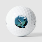Balles De Golf Custom Retro Golfer Logo Graphic Personalized (Recto)