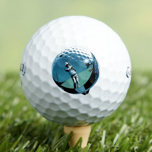 Balles De Golf Custom Retro Golfer Logo Graphic Personalized