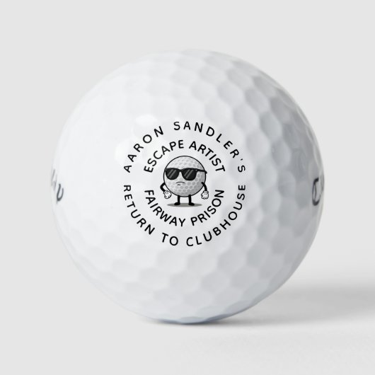 Balles De Golf Customisez votre nom Fairway Prison Humour (Devant)