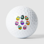 Balles De Golf Cute and Funny Easter Eggs Cartoon (Recto)