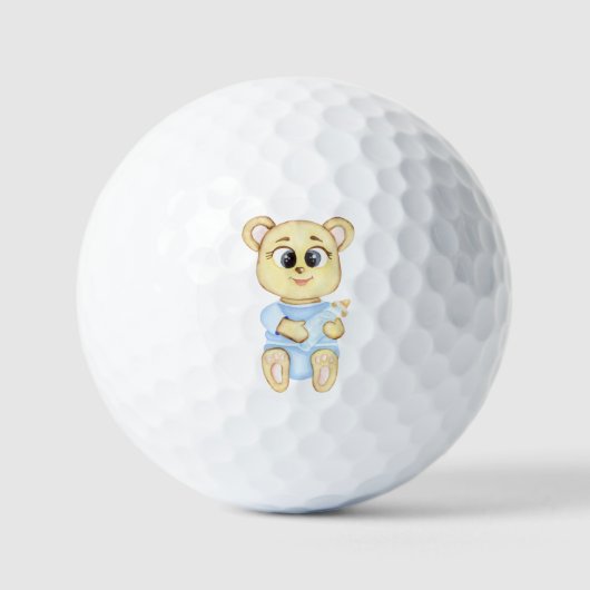 Balles De Golf Cute Bear Thème Fête d'anniversaire du garçon (Recto)