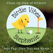 Balles De Golf Cute Bird on Putting Green Birdie Vibes Custom