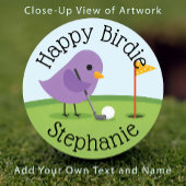 Balles De Golf Cute Birdie on Putting Green Customizable Birthday
