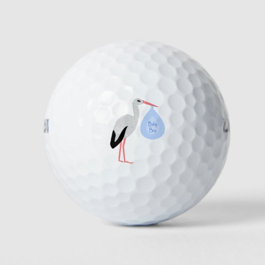Balles De Golf Cute Blue Baby Boy Stork (Devant)