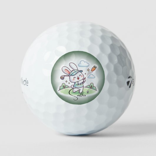 Balles De Golf Cute Bunny Golfer Desingn (Recto)
