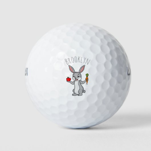 Balles De Golf Cute bunny rabbit with vegetables (Devant)