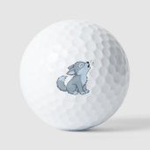 Balles De Golf Cute Cartoon Howling Wolf Pup (Recto)