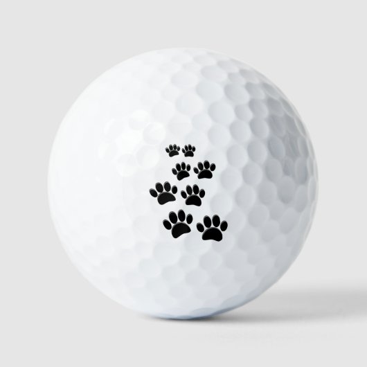 Balles De Golf Cute Cartoon Pet Paw Trail Blck (Recto)