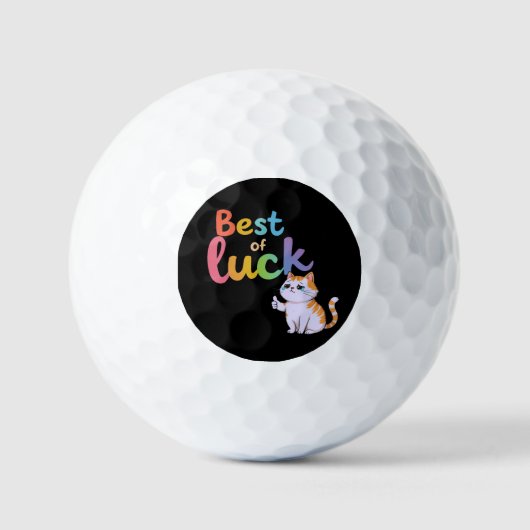 Balles De Golf Cute Chat Best of Luck : Étendre Fun et Feline Bon (Recto)