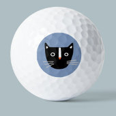 Balles De Golf Cute chat noir et blanc