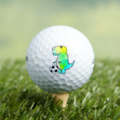 Balles De Golf Cute Dinosaur Aime Le Football Aquarelle (T-shirt Insitu)