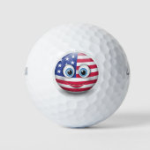 Balles De Golf Cute Emoji Américain (Devant)