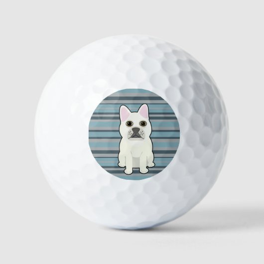 Balles De Golf Cute French Bulldog Blue Striped (Recto)