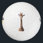 Balles De Golf Cute giraffe face<br><div class="desc">Cute giraffe face isolated photographiy. Change the background color to your favorite.</div>