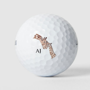 Balles De Golf Cute Giraffe Safari Animal Afrique Nature Monogram