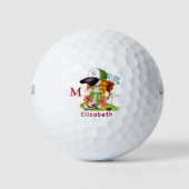 Balles De Golf Cute Golfer Gnome Personnalisé Monogramme moderne (Devant)