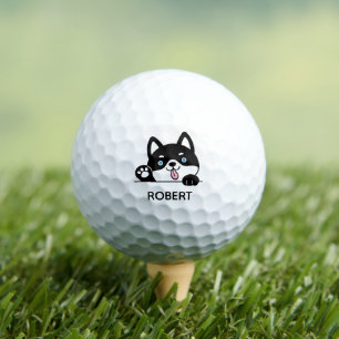 Balles De Golf Cute Husky Chig Nom personnalisé