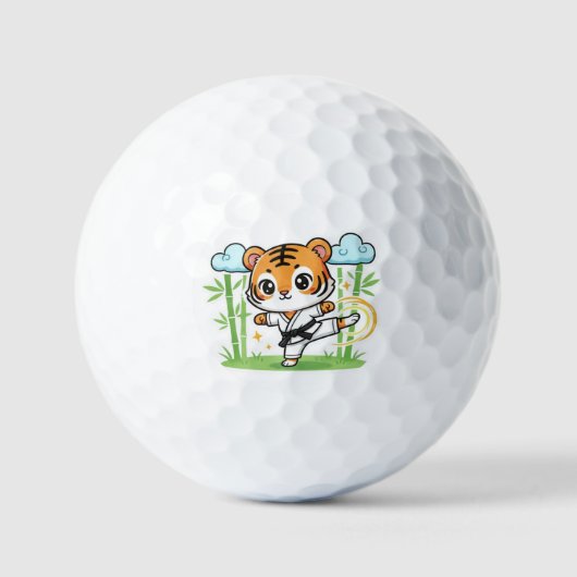 Balles De Golf Cute Karate Tiger Kids Design (Recto)
