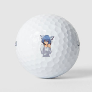 Balles De Golf Cute Kawaii Chat-girl Waifu
