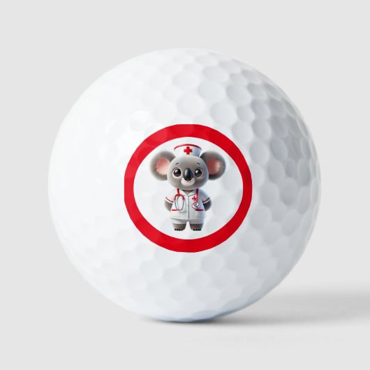 Balles De Golf Cute Koala infirmière de l'ours avec stéthoscope r (Recto)