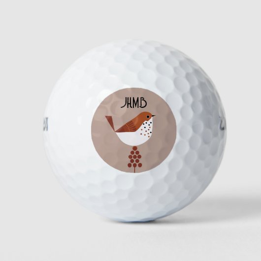 Balles De Golf Cute Little Bird Animal Monogram Art (Devant)