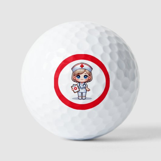 Balles De Golf Cute Manga Nurse avec cheveux blond bleu yeux Pers (Recto)